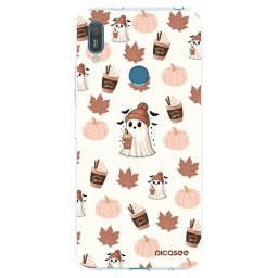 Átlátszó szilikon tok az alábbi mobiltelefonokra Huawei Y7 2019 - Pumpkin spice