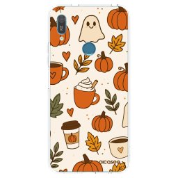 Átlátszó szilikon tok az alábbi mobiltelefonokra Huawei Y6 2019 - Fall vibes