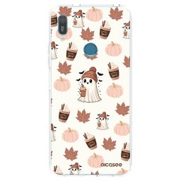 Átlátszó szilikon tok az alábbi mobiltelefonokra Huawei Y6 2019 - Pumpkin spice
