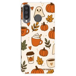Átlátszó szilikon tok az alábbi mobiltelefonokra Huawei P30 Lite - Fall vibes