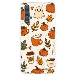 Átlátszó szilikon tok az alábbi mobiltelefonokra Huawei Nova 5T - Fall vibes
