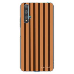 Átlátszó szilikon tok az alábbi mobiltelefonokra Huawei Nova 5T - Caramel lines