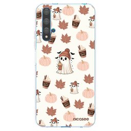 Átlátszó szilikon tok az alábbi mobiltelefonokra Huawei Nova 5T - Pumpkin spice