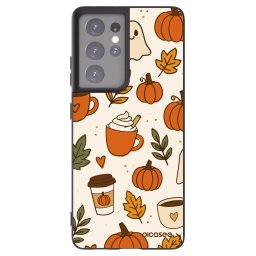 Fekete szilikon tok az alábbi mobiltelefonokra Samsung Galaxy S21 Ultra 5G G998B - Fall vibes