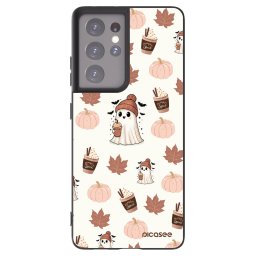 Fekete szilikon tok az alábbi mobiltelefonokra Samsung Galaxy S21 Ultra 5G G998B - Pumpkin spice