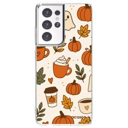 Átlátszó szilikon tok az alábbi mobiltelefonokra Samsung Galaxy S21 Ultra 5G G998B - Fall vibes