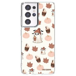 Átlátszó szilikon tok az alábbi mobiltelefonokra Samsung Galaxy S21 Ultra 5G G998B - Pumpkin spice