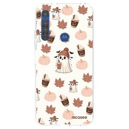 Átlátszó szilikon tok az alábbi mobiltelefonokra Motorola Moto G8 - Pumpkin spice