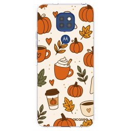 Átlátszó szilikon tok az alábbi mobiltelefonokra Motorola Moto G9 Play - Fall vibes