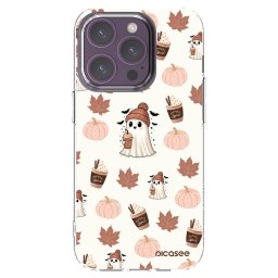 Átlátszó szilikon tok az alábbi mobiltelefonokra Apple iPhone 14 Pro - Pumpkin spice