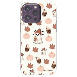Átlátszó szilikon tok az alábbi mobiltelefonokra Apple iPhone 14 Pro Max - Pumpkin spice