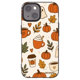 Fekete szilikon tok az alábbi mobiltelefonokra Apple iPhone 15 - Fall vibes