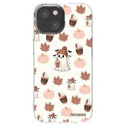 Átlátszó szilikon tok az alábbi mobiltelefonokra Apple iPhone 15 - Pumpkin spice