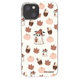 Átlátszó szilikon tok az alábbi mobiltelefonokra Apple iPhone 15 Plus - Pumpkin spice