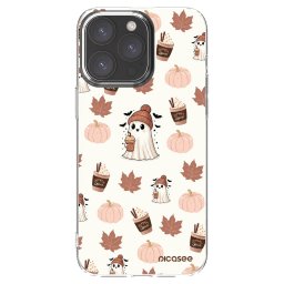 Átlátszó szilikon tok az alábbi mobiltelefonokra Apple iPhone 15 Pro Max - Pumpkin spice