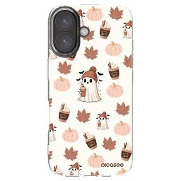 Átlátszó szilikon tok az alábbi mobiltelefonokra Apple iPhone 16 - Pumpkin spice