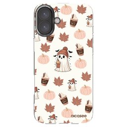 Átlátszó szilikon tok az alábbi mobiltelefonokra Apple iPhone 16 Plus - Pumpkin spice
