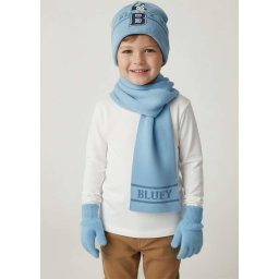 Bluey téli kötött sapka,sál, kesztyű szett