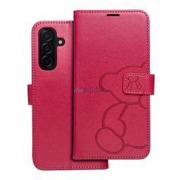 MEZZO könyvtok Samsung Galaxy A26 - élénk rózsaszín "maci"