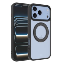 Tactical MagForce Hyperstand Apple iPhone 17 Pro Max/18 Pro Max tok, gyűrűs kitámasztóval, MagSafe, átlátszó-fekete