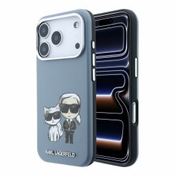 Karl Lagerfeld PU Semi Wrap Smooth Sketch Bodies Apple iPhone 18 Pro Max / 17 Pro Max tok, MagSafe, kék-ezüst