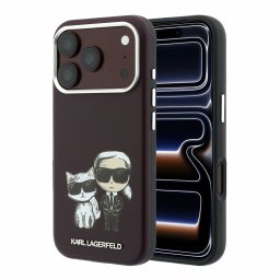 Karl Lagerfeld PU Semi Wrap Smooth Sketch Bodies Apple iPhone 18 Pro Max / 17 Pro Max tok, MagSafe, burgundi-ezüst