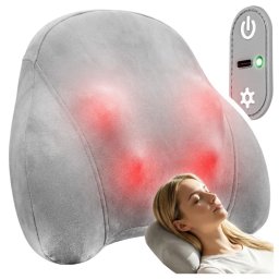 MAX-Comfy 1800 Shiatsu akkus vezetéknélküli 3D Nyak és hát masszírozógép, fűtő funkcióval, 15 perces időzítővel, 1800mAh, USB-c töltővel
