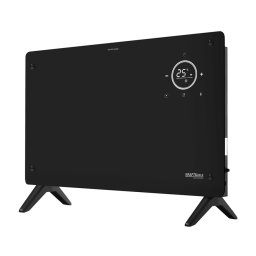 Kraft&Dele Fekete Elektromos üvegpaneles Konvektoros Fűtőpanel - WiFi Irányítással, 2500W