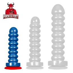 Dildó Vastag gyűrűkkel 19x5,3 cm kék Leszorító tappancs nélkül