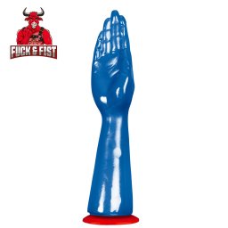 Dildó Előkar-alakú hosszú kézzel 34 cm kék leszorító talppal