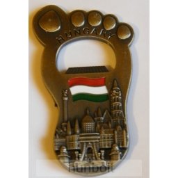 Sörbontó talp Országház+Lánchíd hűtőmágnes- vörösréz