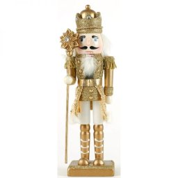 Fa diótörő katona - 38 cm - álló arany ruhában