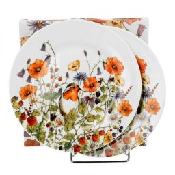 Mezei virág - pipacsos porcelán desszertes tányér készlet - 2 darabos - díszdobozban - Wild Bird