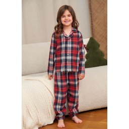 Cozy time gyermek-flanelpizsama, kockás