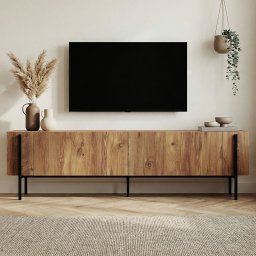 TV szekrény ZENORI 180 cm, atlanti fenyő/fekete