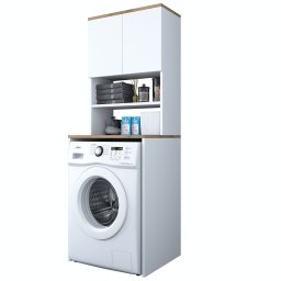 Mosógép fölötti szekrény MEZOMI, fehér/dió