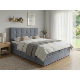 Kárpitozott boxspring ágy DIRELIS TRINITY 140x200 cm szürke TRINITY 14 Matrac: Bonell rugós matrac