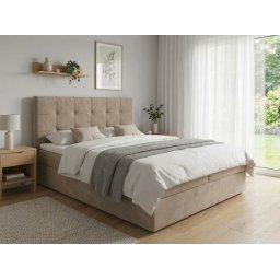 Kárpitozott boxspring ágy DIRELIS TRINITY 180x200 cm bézs TRINITY 02 Matrac: Bonell rugós matrac