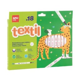 APLI Textilfilc, 2,5-4,2 mm, kétvégű, APLI Kids "Textile", 18 különböző szín