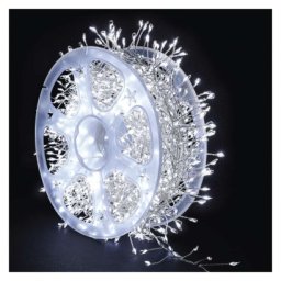 LED nano fényfüzér tekercsen, ezüst , 9,6 m, hideg fehér, időzítő