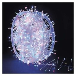 LED nano fényfüzér tekercsen, ezüst , 9,6 m, többszínű, időzítő