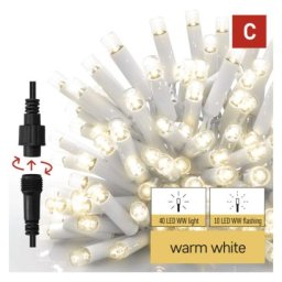Premium LED sorolható füzér, villogó – jégcsapok, 3 m, kültéri, meleg fehér