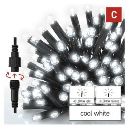 Premium LED sorolható füzér, villogó – jégcsapok, 3 m, kültéri, hideg fehér