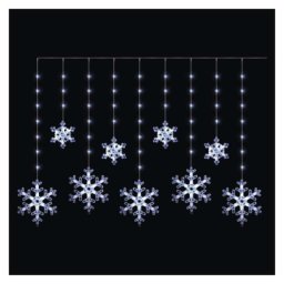 LED karácsonyi függöny – hópelyhek, 160x95 cm, IP44, hideg fehér, időzítő