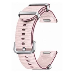 Samsung Galaxy Watch 4 / 5 / 5 Pro / 6 / 7 / FE (40 / 44 / 45mm) / Watch 4 Classic / 6 Classic (42 / 43 / 46mm), textíl pótszíj, S / M méret, állítható, izzadtságátló, vízálló, dupla szíj bújtatóval, rózsaszín, gyári