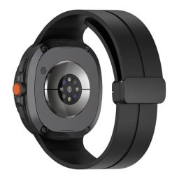 Pótszíj (egyedi méret, szilikon, pillangó csat) FEKETE SamsungGalaxy Watch 8 eSIM 44mm (SM-L335), Galaxy Watch 8 eSIM 40mm (SM-L325)