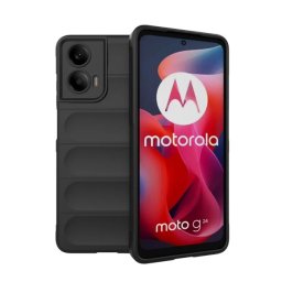 Szilikon telefonvédő (ütésállóság, kameravédő, 3D) FEKETE Motorola Moto E14 (XT2421-14), Moto G24 (XT2423)