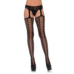 Leg Avenue - Lace up backseam stockings harisnyatartó