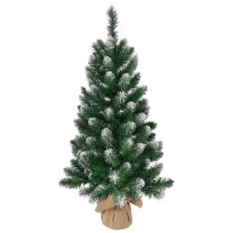 Karácsonyfa MagicHome Karácsony Nico, juta fenyő, havas végek, 90 cm