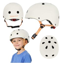 Trike Fix gyermek biciklis sisak állítható LED S 48-54cm bézs színű